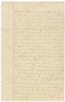 Alexander Cartwright Handwritten and Signed Document Dated September 4 1883
